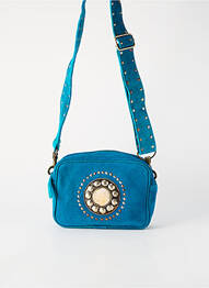 Sac doublure textile forme rectangulaire bleu FLOWER MARKET femme