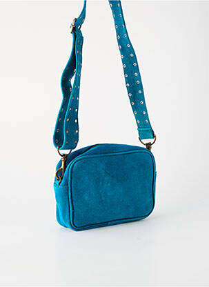 Sac doublure textile forme rectangulaire bleu FLOWER MARKET femme