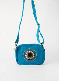 Sac doublure textile forme rectangulaire bleu FLOWER MARKET femme
