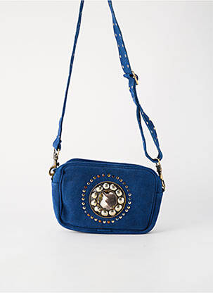 Sac doublure textile forme rectangulaire bleu FLOWER MARKET femme