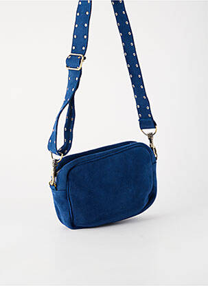 Sac doublure textile forme rectangulaire bleu FLOWER MARKET femme