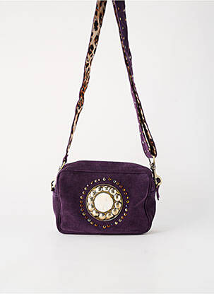 Sac fermeture zippée forme rectangulaire violet FLOWER MARKET femme