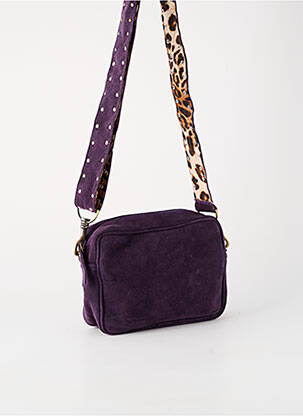 Sac fermeture zippée forme rectangulaire violet FLOWER MARKET femme