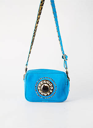 Sac doublure textile forme rectangulaire bleu FLOWER MARKET femme