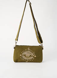 Sac doublure textile forme rectangulaire vert FLOWER MARKET femme