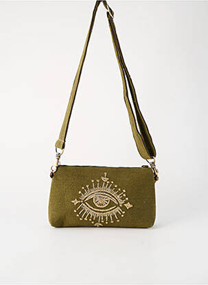 Sac doublure textile forme rectangulaire vert FLOWER MARKET femme