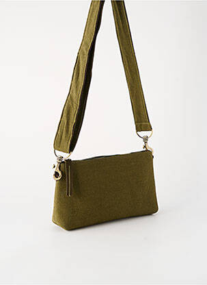 Sac doublure textile forme rectangulaire vert FLOWER MARKET femme