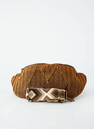 Sac fermeture zippée banane marron PIECES femme