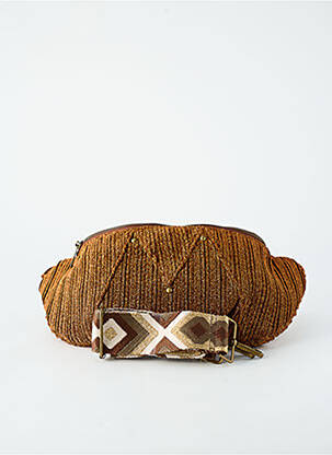 Sac fermeture zippée banane marron PIECES femme