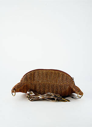 Sac fermeture zippée banane marron PIECES femme