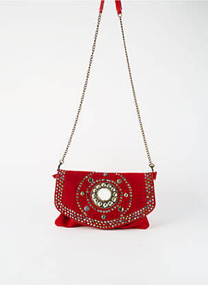 Sac coutures renforcées forme rectangulaire rouge FLOWER MARKET femme
