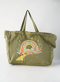 Sac coutures renforcées forme rectangulaire vert ONE TEE femme
