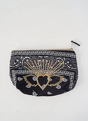 Pochette doublure textile noir FLEUR DE PIRATE femme