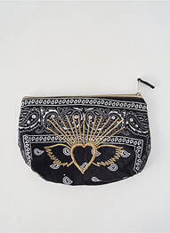 Pochette doublure textile noir FLEUR DE PIRATE femme