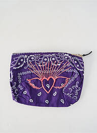 Trousse broderie violet FLEUR DE PIRATE femme