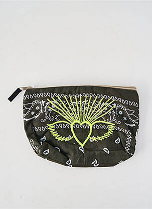 Trousse broderie vert FLEUR DE PIRATE femme