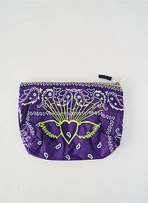 Trousse broderie violet FLEUR DE PIRATE femme