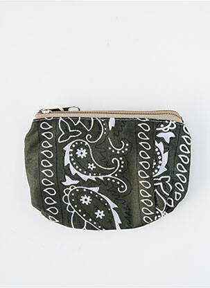 Porte-monnaie broderie vert FLEUR DE PIRATE femme