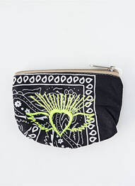 Porte-monnaie doublure textile noir FLEUR DE PIRATE femme