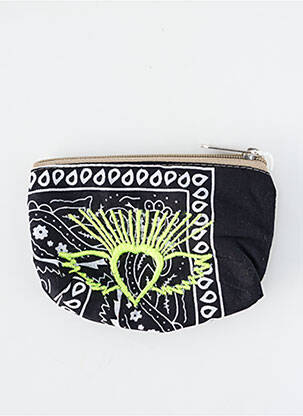 Porte-monnaie doublure textile noir FLEUR DE PIRATE femme