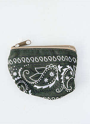 Porte-monnaie doublure textile vert FLEUR DE PIRATE femme