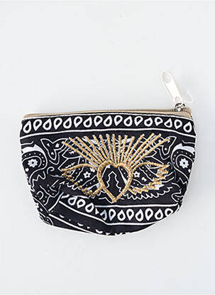 Porte-monnaie doublure textile noir FLEUR DE PIRATE femme