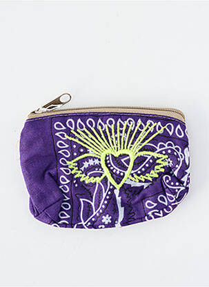 Porte-monnaie broderie violet FLEUR DE PIRATE femme