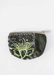 Porte-monnaie doublure textile vert FLEUR DE PIRATE femme