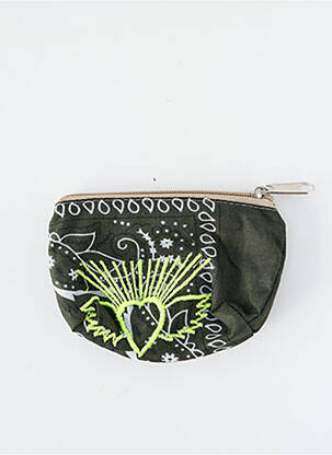 Porte-monnaie doublure textile vert FLEUR DE PIRATE femme
