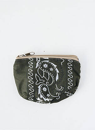 Porte-monnaie doublure textile vert FLEUR DE PIRATE femme