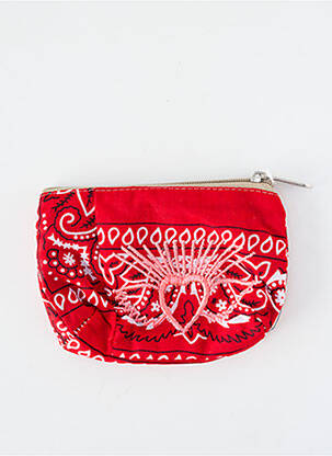 Porte-monnaie doublure textile rouge FLEUR DE PIRATE femme