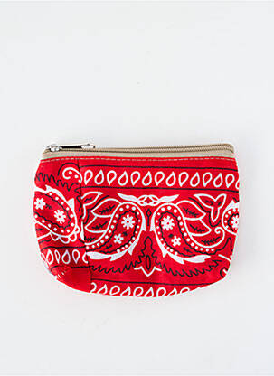 Porte-monnaie doublure textile rouge FLEUR DE PIRATE femme