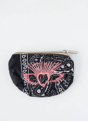 Porte-monnaie broderie noir FLEUR DE PIRATE femme