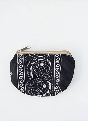 Porte-monnaie broderie noir FLEUR DE PIRATE femme