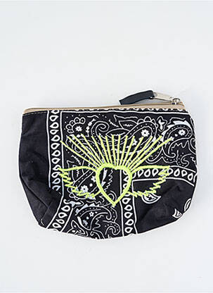 Porte-monnaie doublure textile noir FLEUR DE PIRATE femme