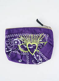 Porte-monnaie doublure textile violet FLEUR DE PIRATE femme
