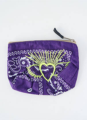Porte-monnaie doublure textile violet FLEUR DE PIRATE femme