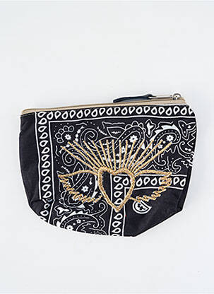 Porte-monnaie doublure textile noir FLEUR DE PIRATE femme