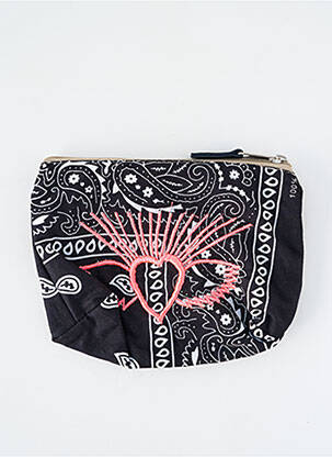 Porte-monnaie broderie noir FLEUR DE PIRATE femme