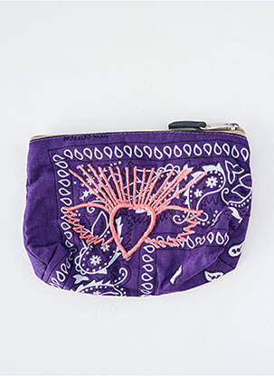 Porte-monnaie broderie violet FLEUR DE PIRATE femme
