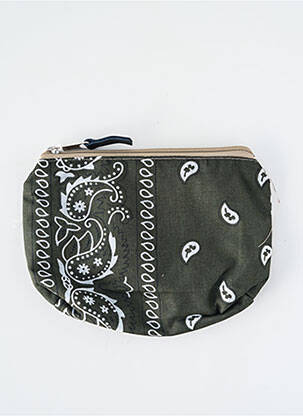 Porte-monnaie broderie vert FLEUR DE PIRATE femme