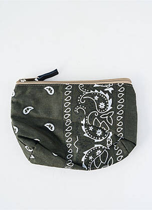 Porte-monnaie doublure textile vert FLEUR DE PIRATE femme