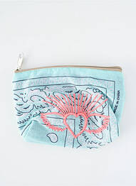 Porte-monnaie doublure textile bleu FLEUR DE PIRATE femme
