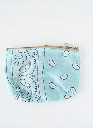 Porte-monnaie doublure textile bleu FLEUR DE PIRATE femme