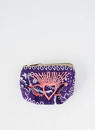 Porte-monnaie imprimé cachemire violet FLEUR DE PIRATE femme