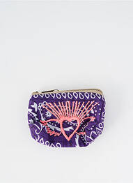 Porte-monnaie doublure textile violet FLEUR DE PIRATE femme