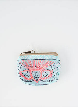 Porte-monnaie imprimé cachemire bleu FLEUR DE PIRATE femme