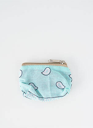 Porte-monnaie imprimé cachemire bleu FLEUR DE PIRATE femme