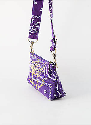 Sac doublure textile forme rectangulaire violet FLOWER MARKET femme