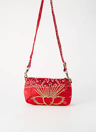 Sac doublure textile forme rectangulaire rouge FLOWER MARKET femme
